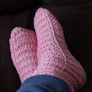 Pink cashmere handmade socks (Loro Piana base yarn) NEW